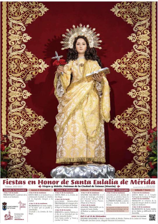 Fiestas patronales en honor a Santa Eulalia de Mérida 2023 Totana